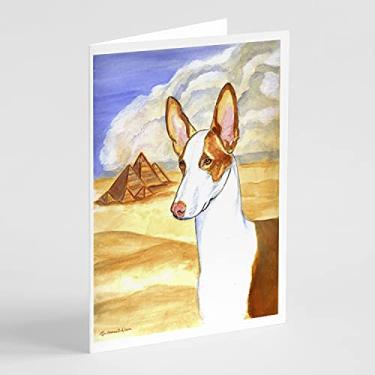 Imagem de Caroline's Treasures 7031GCA7P Cartões comemorativos e envelopes Ibizan Hound Pacote com 8, 7 x 5, multicolorido