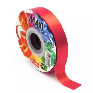 Imagem de Fita Decorativa Maxi Albano De Polipropileno 32mm Rolo com 100m,  Verm