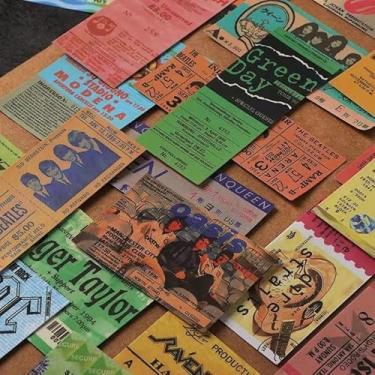 Imagem de Kit com 20 Adesivos Retrô de Ingressos de Rock para Scrapbook