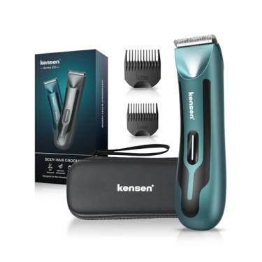 Imagem de KENSEN Aparador de Pelos Masculino com LED – Recarregável USB Tipo-C, IPX7 à Prova d'Água, Estojo de Transporte, Uso Seco e Molhado, para Barba, Corpo, Região Íntima