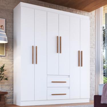Imagem de Guarda Roupa Casal 6 Portas 2 Gavetas 100 MDF Napoli Doripel