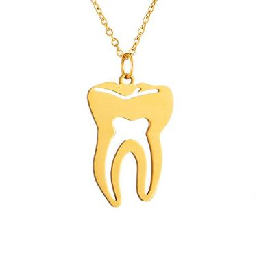 Imagem de AOCHEE Colar com pingente de dente médico, joia para dentista, enfermeira, presente, Metal