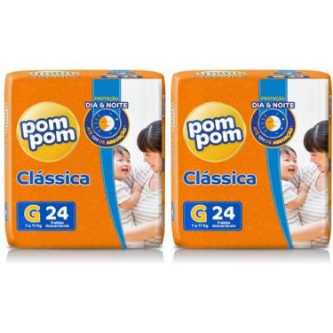 Imagem de KIT 2 Fraldas Pom Pom Clássica Jumbo Todos os Tamanhos, G - 24 UND