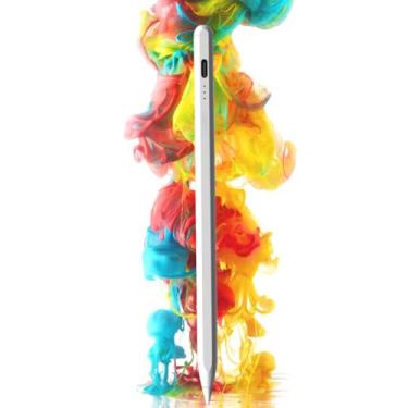 Imagem de Caneta Stylus Pencil Capacitiva Touch Alta Sensibilidade Ponta 1.5mm Bateria Recarregável Compatível com Iphone Ipad Android Fixação Magnética Smartphone Tablet Mesa Digitalizadora