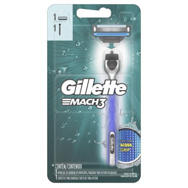 Imagem de Aparelho de Barbear Masculino Gillette Mach3 Sensitive-Acqua