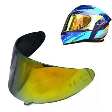 Imagem de Viseira Capacete Axxis Dourada V18b Segment Draken Polivisor