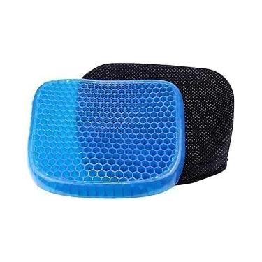 Imagem de Almofada Ortopédica de Silicone Gel Colmeia - Conforto e Alívio para Dores no Escritório, Carro e Casa