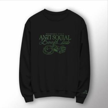 Imagem de Blusa Moletom Gola Careca Capuz Bolso Club Anti Social - Lobo Sete, P,