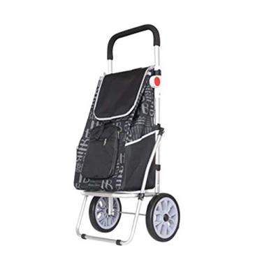 Imagem de YGCBL Carrinhos de mão portáteis multifuncionais, carrinho de compras, dobrável, resistente ao desgaste, armação de aço, tecido Oxford, rolamento impermeável, roda de borracha, 5 cores, D
