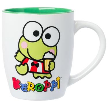 Imagem de Silver Buffalo Caneca de cerâmica curva jumbo Keroppi Popcorn Name 748 ml