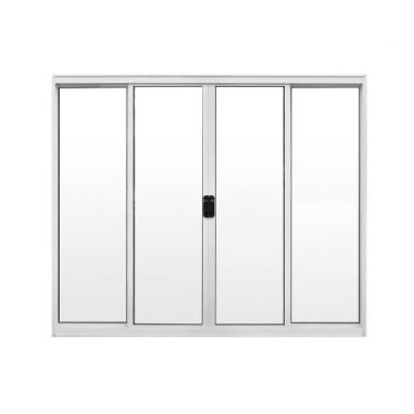 Imagem de Janela de Correr 4 Folhas S/ Grade Alumínio Branco 1.00 x 1.20 - Hale