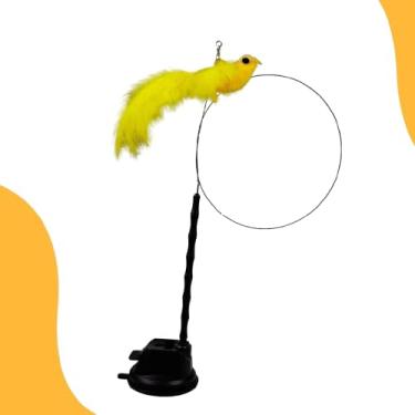 Imagem de Brinquedo Interativo para Gatos com Antena e Passarinho, Ventosas Fixadoras, Suporte Ajustável, Estímulo Sensorial e Diversão Garantida – Ideal para Enriquecimento Ambiental