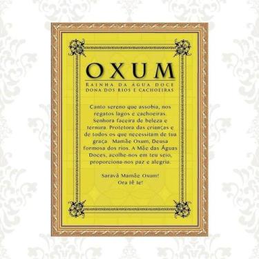 Imagem de Quadro Moldura Dourada Oração Oxum 33X24Cm - Quadros On-Line