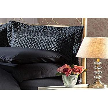 Imagem de Fronha Matelasse Soft Touch 50 x 70 Preto com Abas PLUMASUL