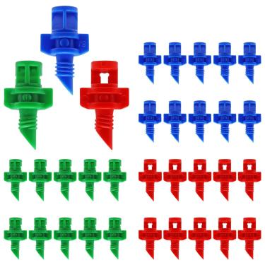 Imagem de SWZHAI Emissores de irrigação por gotejamento 90/180/360 graus, 210 peças, irrigador automático de refração de micro pulverizador para plantas, gramado, jardim