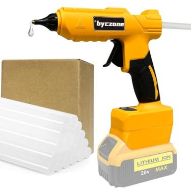 Imagem de Pistola de cola quente Cordless100W para bateria Dewalt 20V, portátil, sem fio, resistente, kit de tamanho completo com 20 bastões de cola quente para reparos domésticos, artes e artesanato (bateria