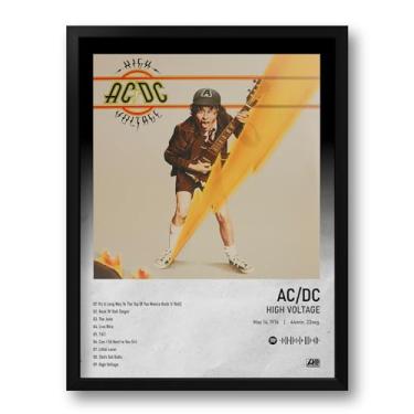 Imagem de Quadro com Moldura Spotify Álbum High Voltage AC/DC - Tam. 33x43cm
