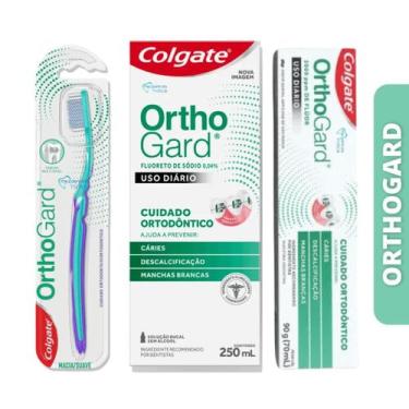 Imagem de Kit Orthogard  Enxaguatório 250 ml + Creme Dental + Escova  Colgate