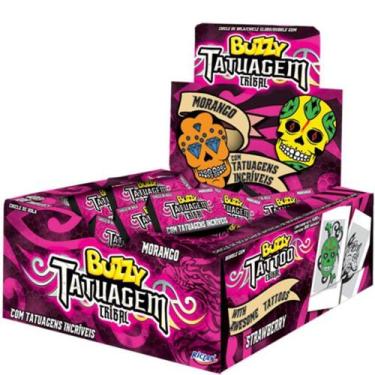 Imagem de Chicle Buzzy Tattoo Morango 90un - RICLAN