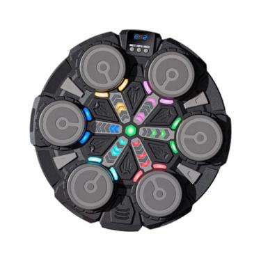 Imagem de simhoa Máquina de boxe musical e luzes LED montadas na parede para treino de boxe e socos com luvas para crianças em ambientes internos femininos, Preto