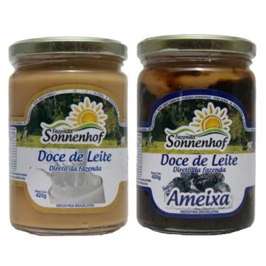 Imagem de Doce de Leite Cremoso Pastoso - 1 Puro + 1 com Ameixa 420g cada - Fazenda Sonnenhof