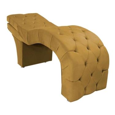 Imagem de Maca Estética Estofada Reclinável Ergonômica Spa Veludo Yara Cor:mostarda