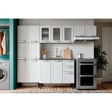 Imagem de Kit De Cozinha Completa 4 Peças Múltipla (2 Armários 1 Balcão 1 Paneleiro) C4p78 Branco - Bertolini