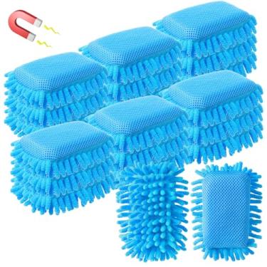 Imagem de Sherr 18 peças de borrachas magnéticas de microfibra apagáveis a seco laváveis para quadro branco escolar apagador de quadro branco colorido para marcadores de giz, casa, sala de aula, escritório