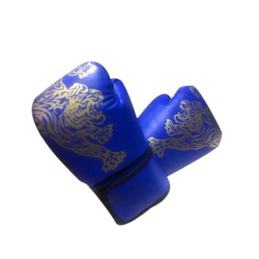 Imagem de UGPLM Luvas de boxe, luvas de sparring de meio dedo, para artes, karatê, luta, sparring, Adultos Azuis