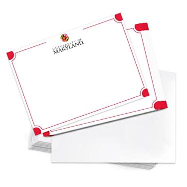 Imagem de Desert Cactus University of Maryland Pacote com 10 cartões de papelaria cartolina Terrapins UMD Terps inclui envelopes memorando festa de agradecimento (cartão 4b)