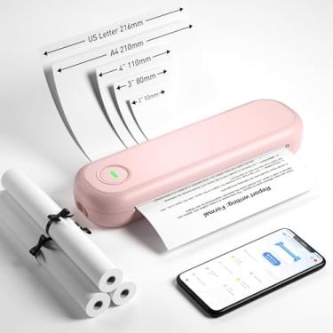 Imagem de Bisofice Impressora térmica portátil A4 sem fio e conexão USB com computador móvel 50 mm/56 mm/77 mm/107 mm/210 mm/216 mm (5.1 cm/7.6 cm/10.2 cm/20.3 cm/21.6 cm) tamanho de papel carta A5 dos EUA para