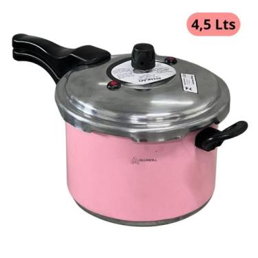 Imagem de Panela de pressão Tampa Fechamento Externo 4,5 litros Rosa - ALUSOL