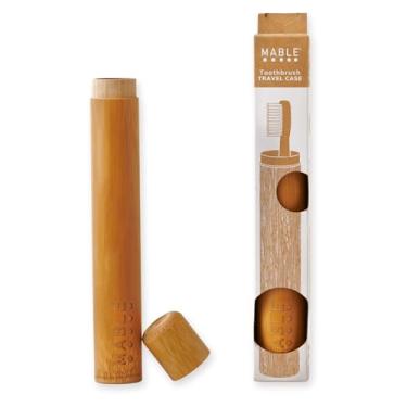 Imagem de MABLE Estojo De Viagem Para Escova Dentes, Suporte Bambu Viagens E Acampamentos, Tamanho Adulto, Produto Natural