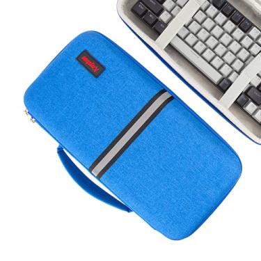Imagem de Kingshion Capa Rígida Para Teclado 75%, Estojo De Viagem Armazenamento Portátil 84 Teclas, Compatível Com Keychron K2, Mecânico Logitech Pop Keys. (Bolsa Oniy) - Azul Escuro