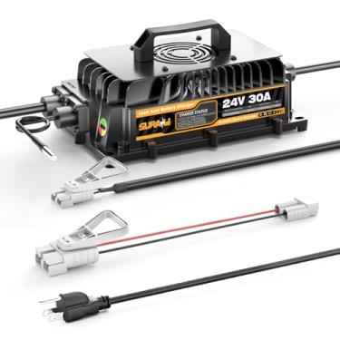Imagem de Nasdzao Carregador De Empilhadeira Suraziki 24 V 30 A, Bateria Chumbo-Ácido Para Paleteira/Lavadora Piso, Com Conectores Anderson 50 A E 175