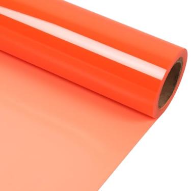 Imagem de TORC Orange Puff Htv - 30 Cm X 1,5 M, Vinil De Transferência Térmica 3D Para Camisetas, Artesanato Faça Você Mesmo Compatível Com Todas As Máquinas Corte, Fácil Cortar, Remover Ervas Daninhas E Pass