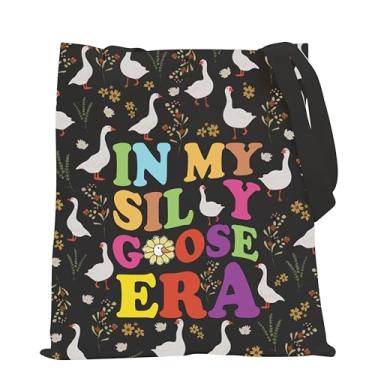 Imagem de POFULL In My Silly Goose Era Sacola Silly Goose Club Presente Amante Ganso Presente para Amigo, Bolsa Goose Era, One Size