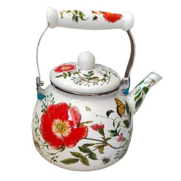 Imagem de IEUDNS Chaleira de esmalte multifuncional, resistente e confortável, chaleira de água, cafeteira para festas, escritório, cozinha e uso doméstico