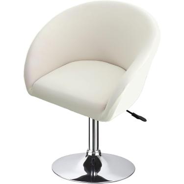 Imagem de Capas De Cadeira De Jantar Com Encosto Redondo, Capa De Cadeira Com Encosto Curvo, Capa De Cadeira De Vaidade De Maquiagem, Capa De Cadeira De Acento Com Encosto Redondo, 23.6in De Largu, White