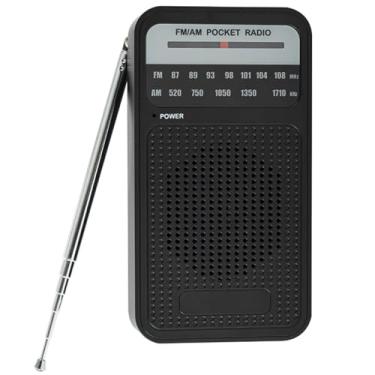 Imagem de Rádios portáteis Am Fm com recepção de longo alcance, rádio transistor operado por bateria com alto-falante, conectores de fone de ouvido para uso interno, externo e de emergência, rádio am fm