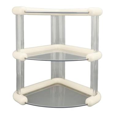 Imagem de Prateleira de Armazenamento de Mesa, Suporte Canto Desktop 3 Camadas Espessadas para o Escritório para o Banheiro (Branco)
