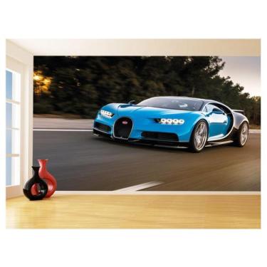 Imagem de Papel De Parede 3D Carro Bugatti Chiron Pista 3,5M Car20 - Você Decora