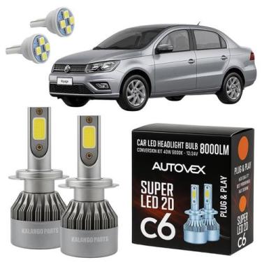 Imagem de Luz Farol Baixo H7 LED VW Voyage 2009 A 2016 Iluminação T10 - Autovex