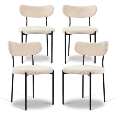 Imagem de NF NEXIFURN Cadeiras de jantar de Natal, cadeiras giratórias de grão de nogueira para jantar de férias e bar em casa, cadeira moderna de madeira sem braços com almofadas antiderrapantes, adição