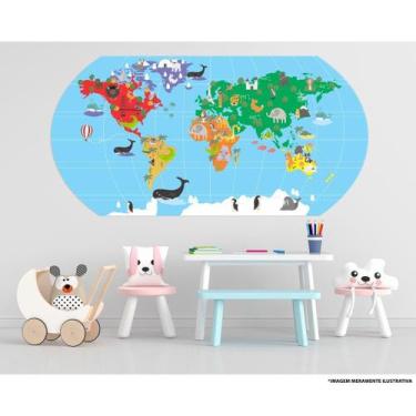 Imagem de Adesivo Educacional Infantil Mapa Mundi - PRESENTE-BRINDE