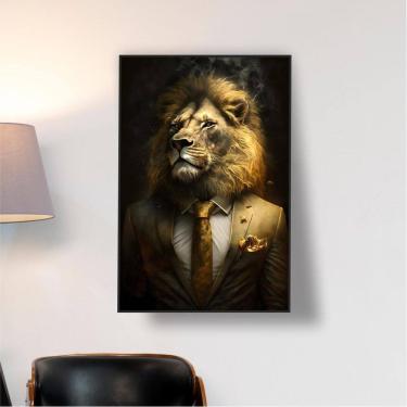 Imagem de Placa/Quadro Decorativo Leão De Terno 40X60Cm Ps 2Mm
