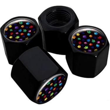 Imagem de Tampas de haste de válvula de pneu de metal, pacote com 4, tampas de haste de roda de carro, tampas de válvula de ar universais de alumínio para carros, caminhões, SUVs, bicicletas, motocicletas