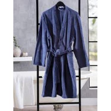 Imagem de Roupão Quimono Jolisoft Jolitex Ultra Macio toque seda, Azul marinho, 