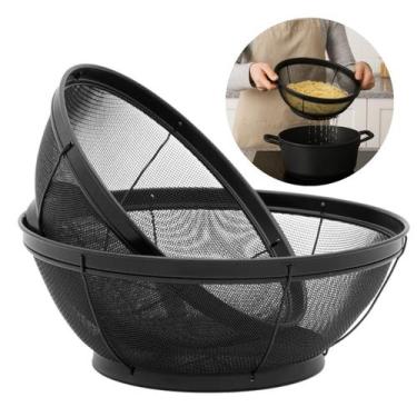 Imagem de Kit 2 Escorredores de Arroz Macarrão Inox Black Médio e Grande Mimo St