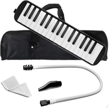 Imagem de Escaleta Sonata 32 Teclas Profissional Bag, Escaleta 32 Teclas com Estojo, Profissional Escaleta Concert Harmonica, Pianica Preto Teclas Spring, De Sopro 32 Teclas Melodica Preta Bertô Mangueira